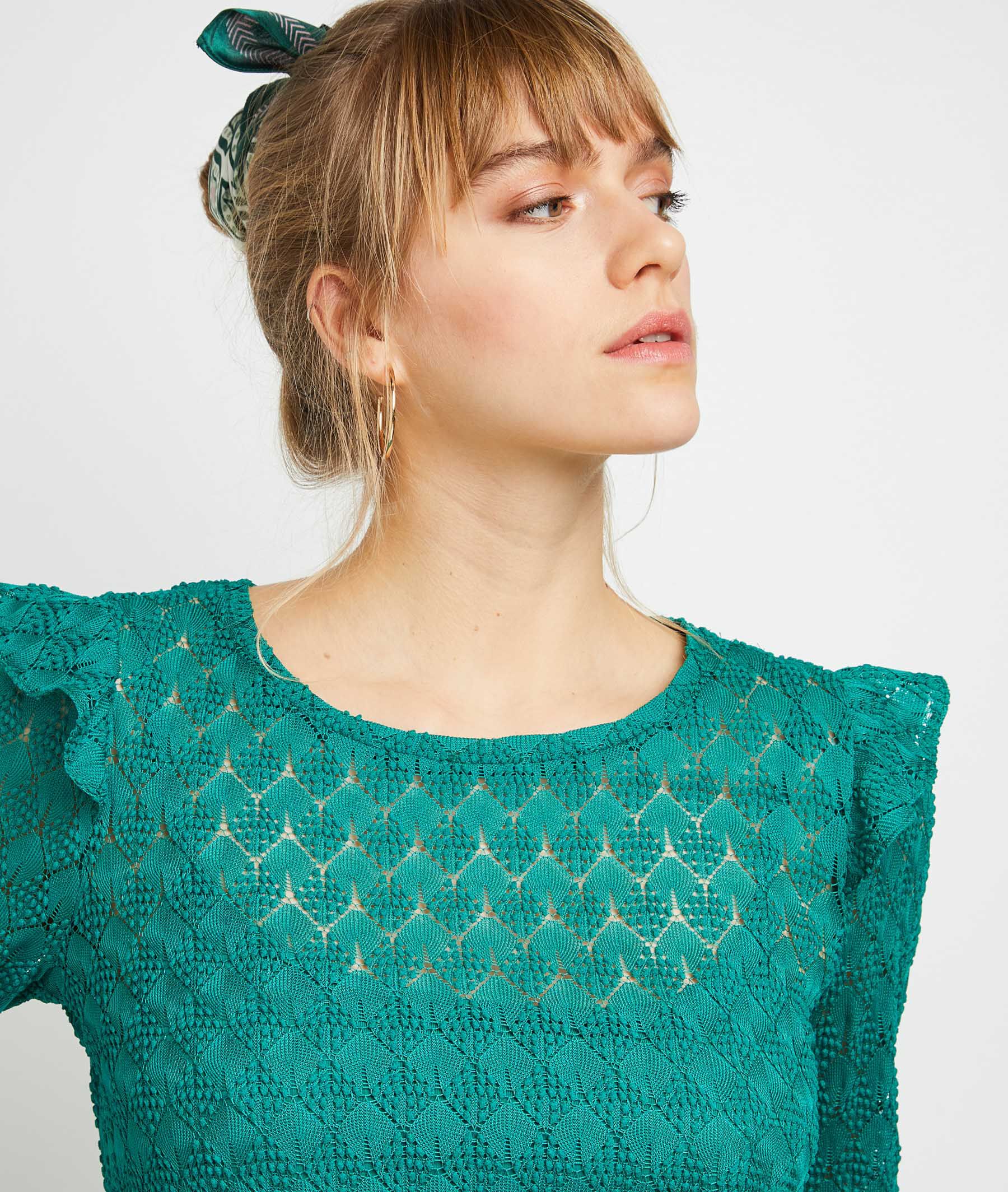T-shirt en dentelle femme - VERT