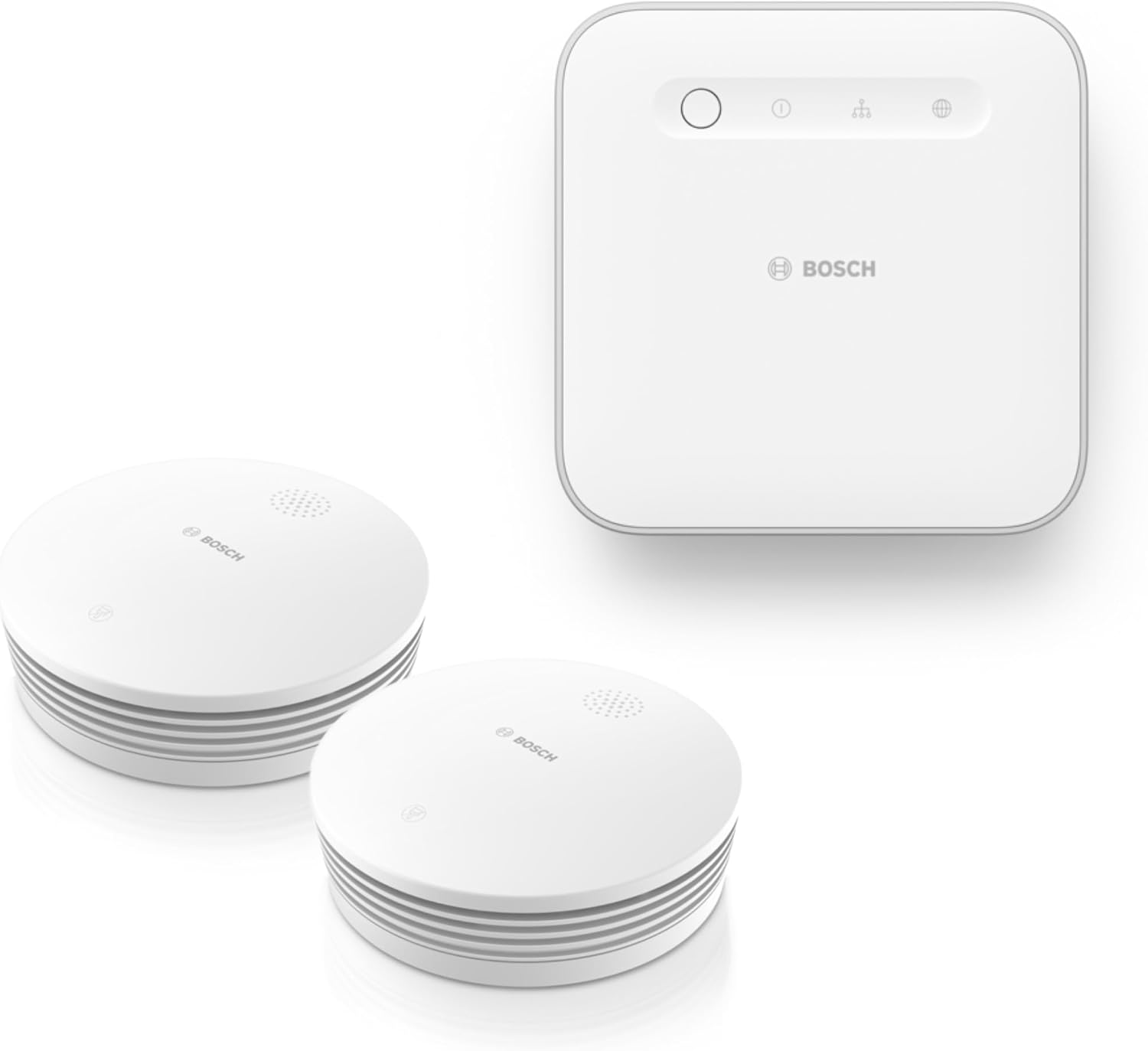 Bosch Smart Home Brandschutz Starter-Set, 1x Controller II, 2x Rauchwarnmelder II