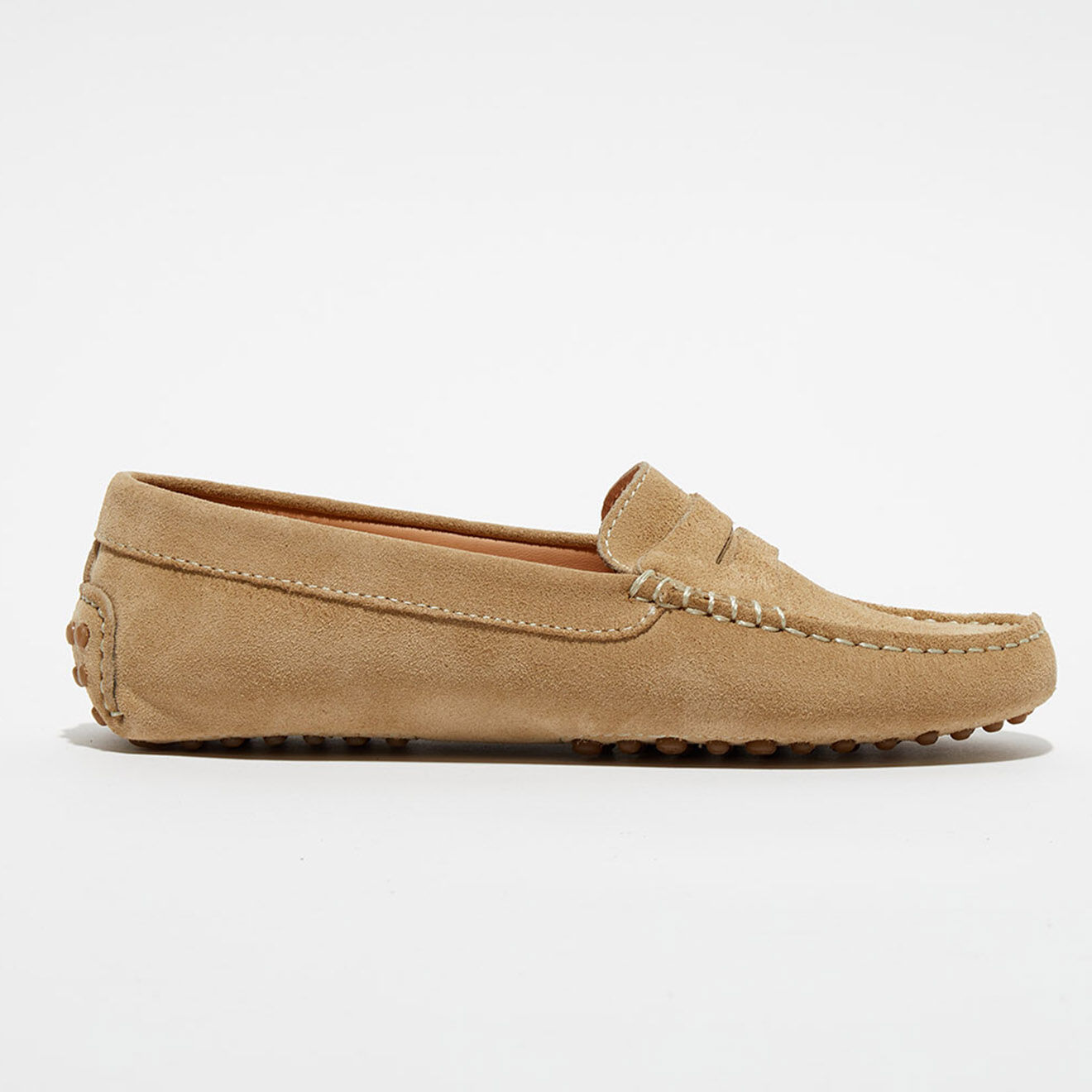 Loafers Mocassins en Velours de Cuir Miss sable
