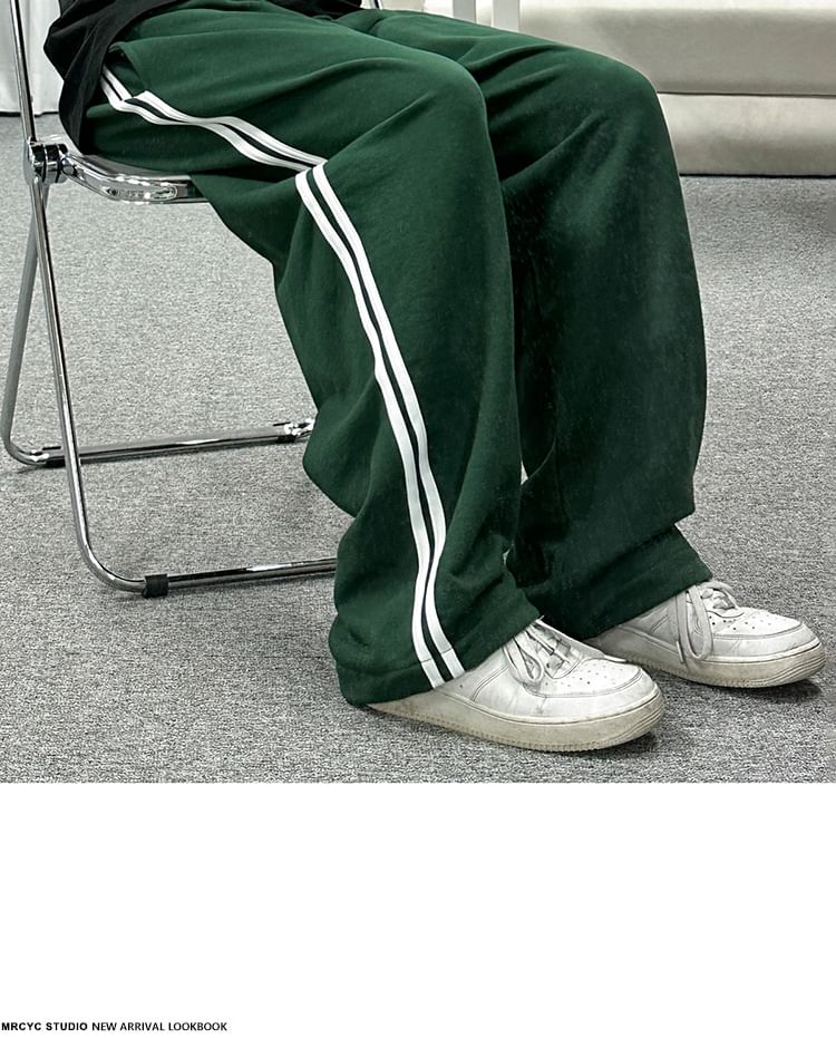 MRCYC - Hoge taille gestreepte joggingbroek met wijde pijpen