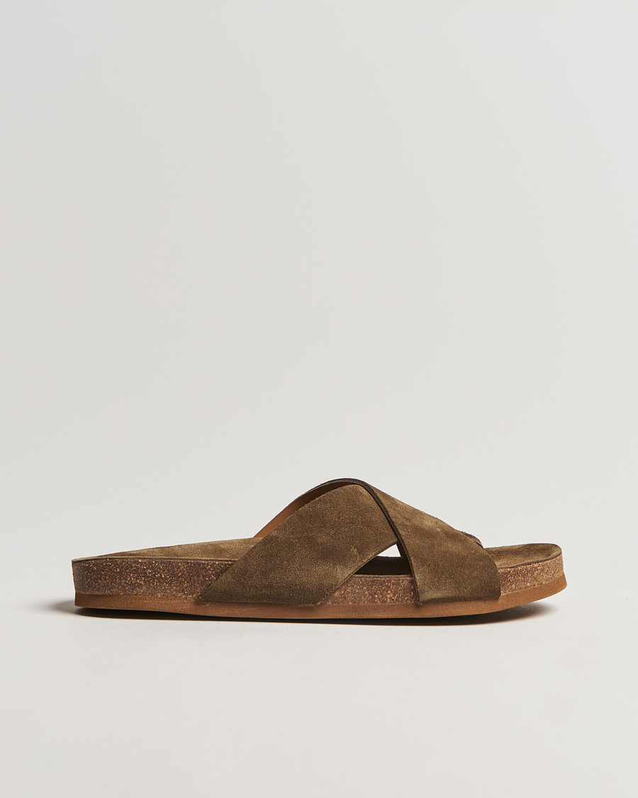 Myrqvist Solvik Sandals Moss Green Suede