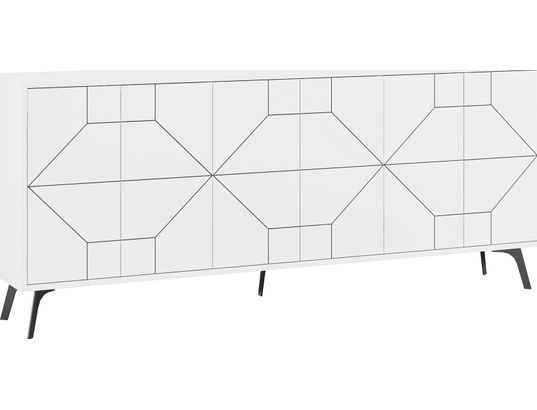 CONCEPT1 - Bahut Dune blanc 184 x 35 x 77,4cm
