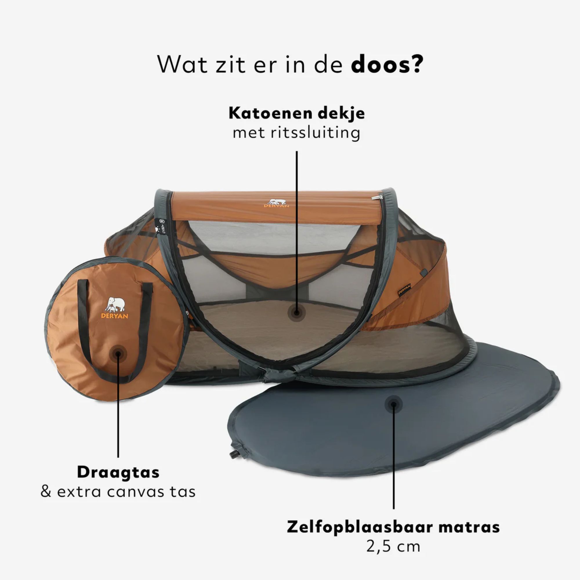 Deryan Baby Luxe campingbedje - Caramel