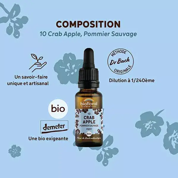 Florais de Bach Biofloral 10 - Maçã Silvestre - Conta-gotas Orgânico 20 ml