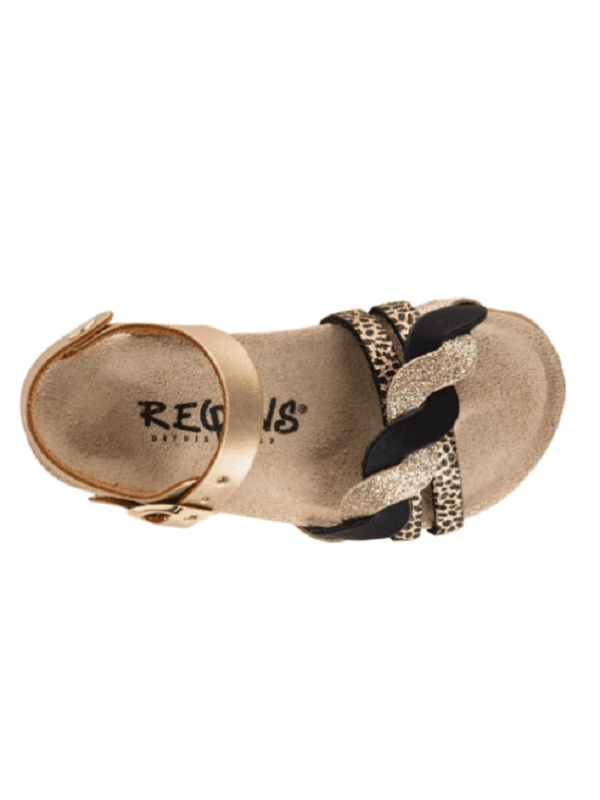 Sandales Fille SYBELLE Noir/Or - Reqins