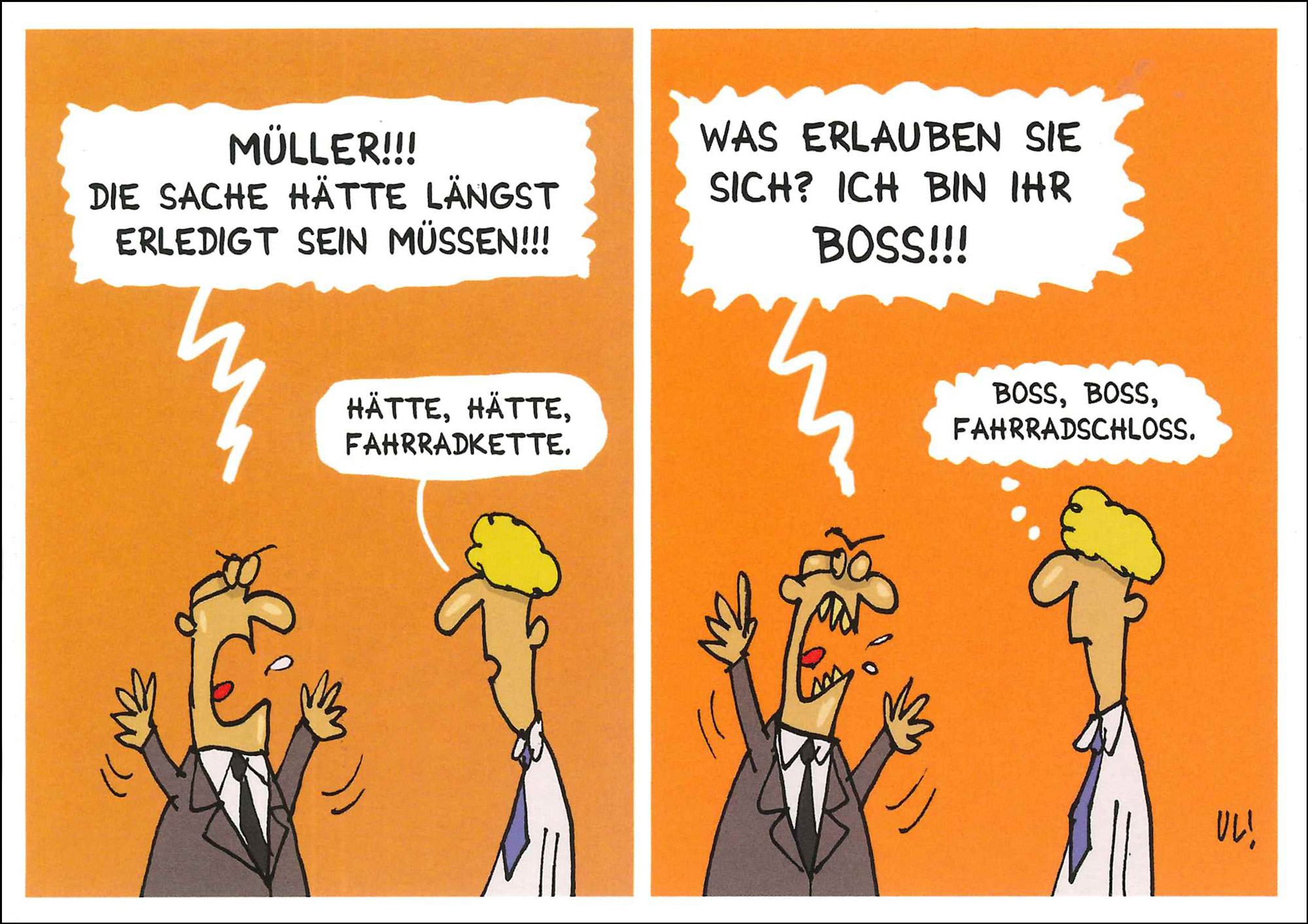 Postkarte 'Boss Boss Fahrradschloss' günstig bestellen