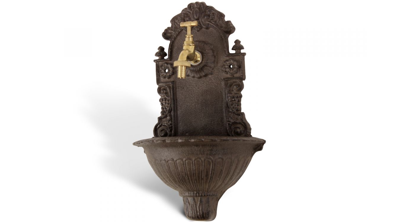 Fontaine de jardin fonte marron 24.5x12.5x40cm
