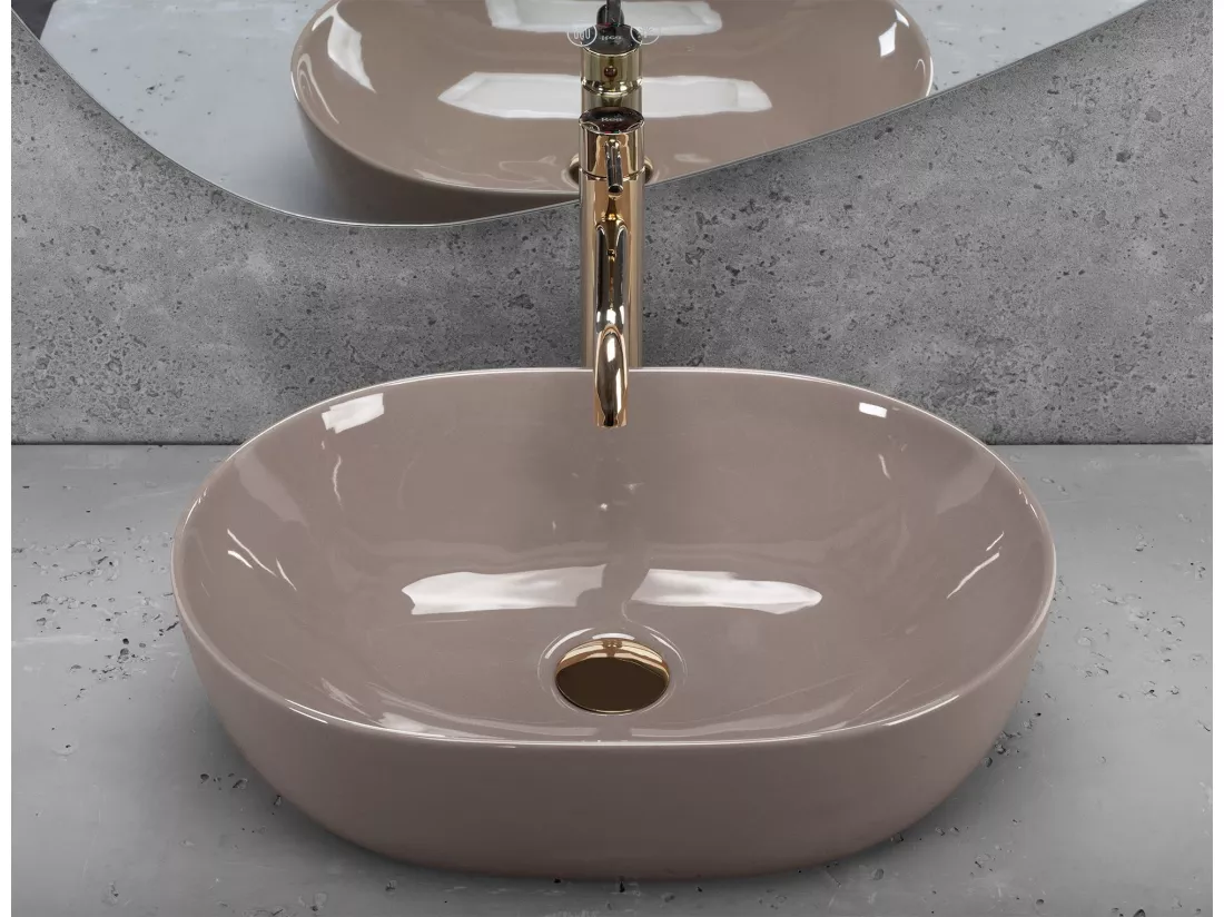 Vasque À Poser Rea Lisa Shiny Beige