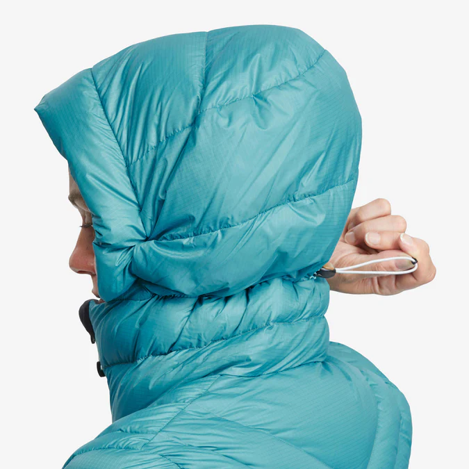Decathlon Forclaz - Jaqueta puffer feminina com capuz Forclaz MT500
