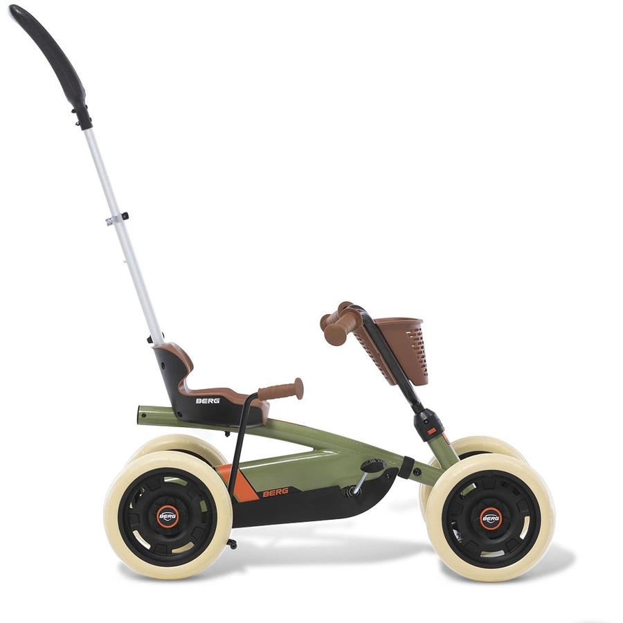 BERG Pedal Go-Kart Buzzy 2-in-1 Retro Green - Inkl. Schubsstange