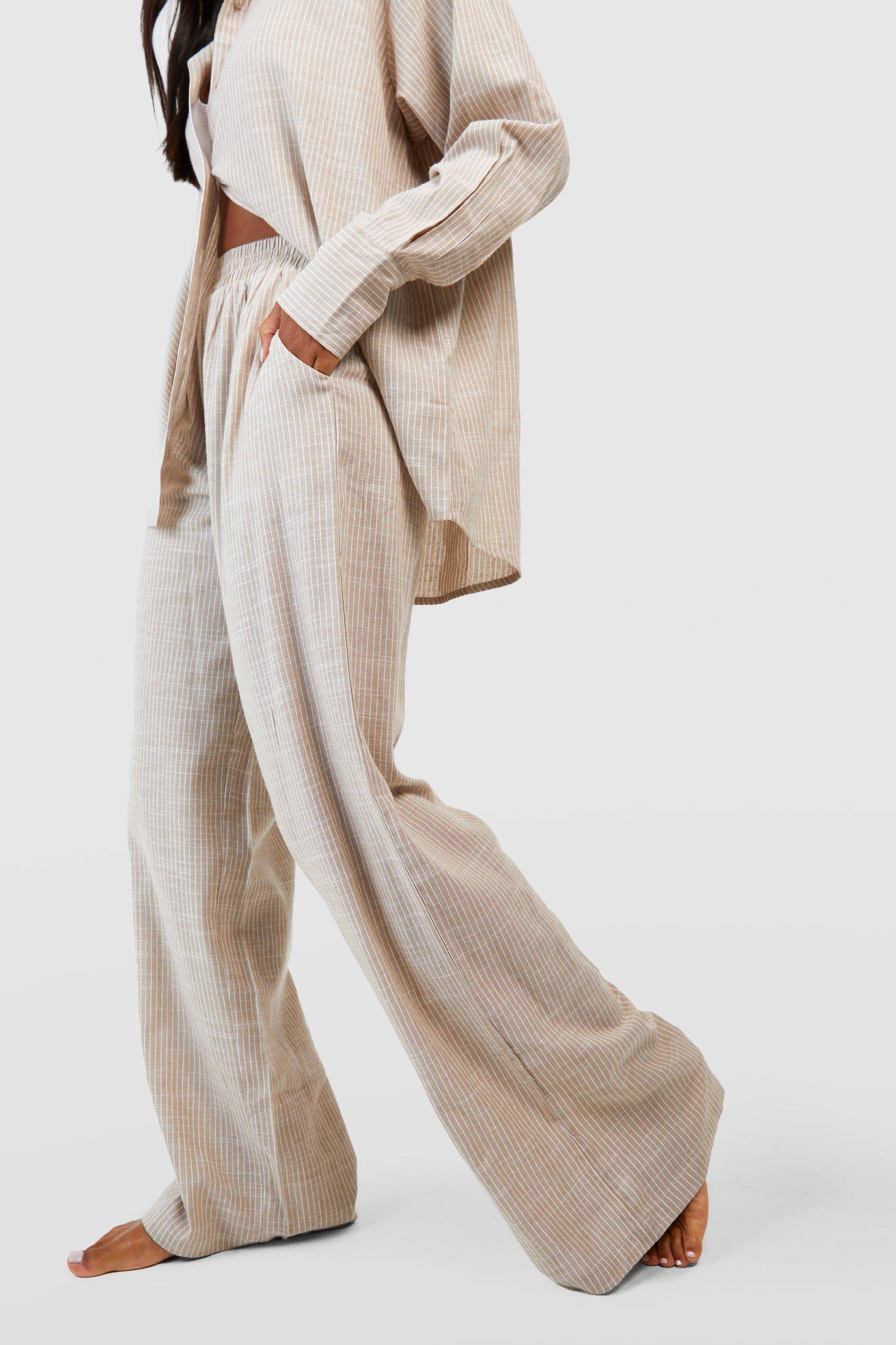 boohoo Pantalon de pyjama en coton à rayures tonales
