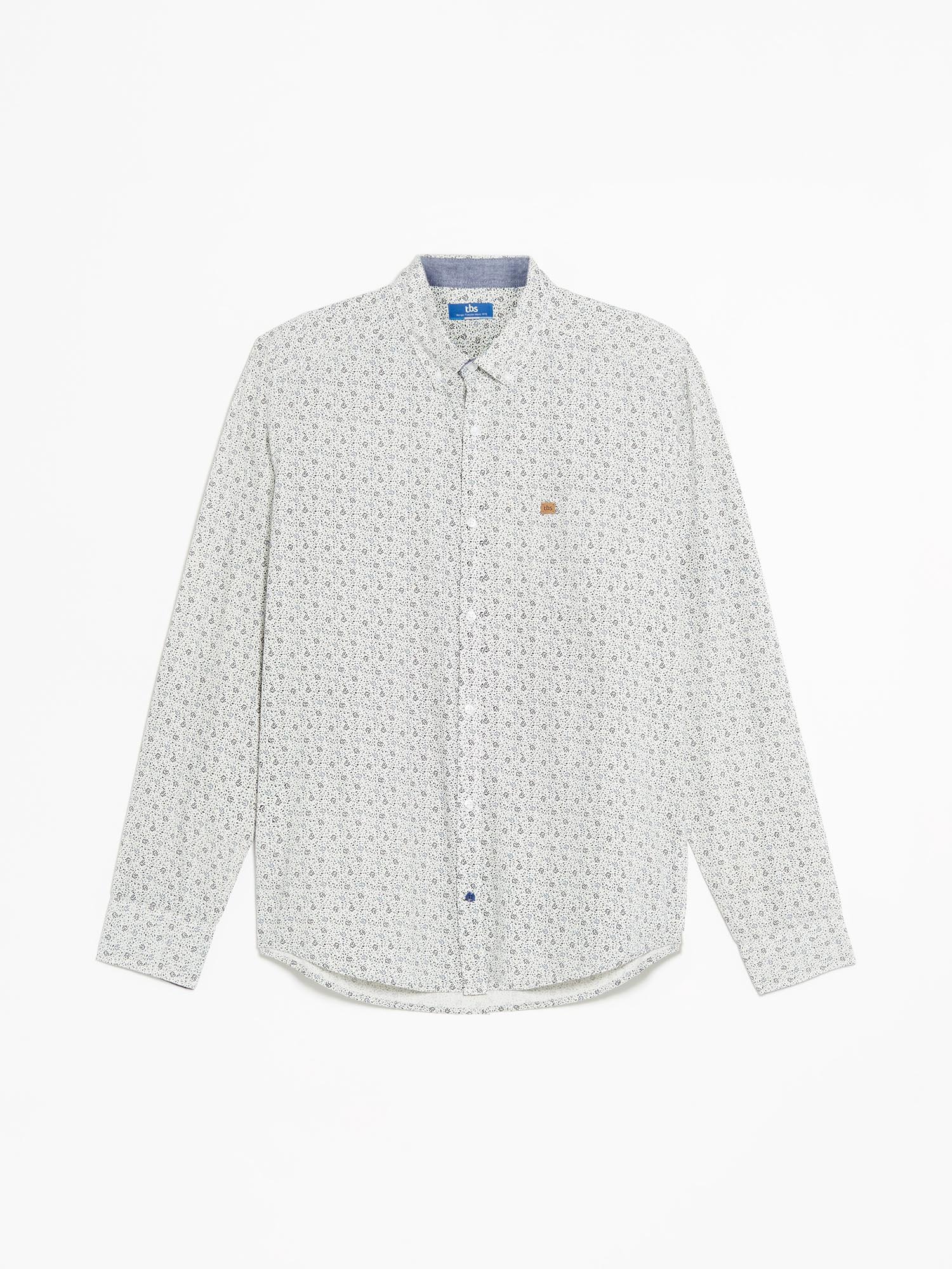 Chemise Homme A Motif Bleu et Blanc