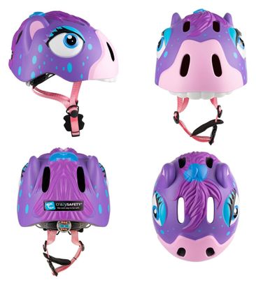 Casque de Vélo pour enfants | Poney Violet | Crazy Safety | Certifié EN1078