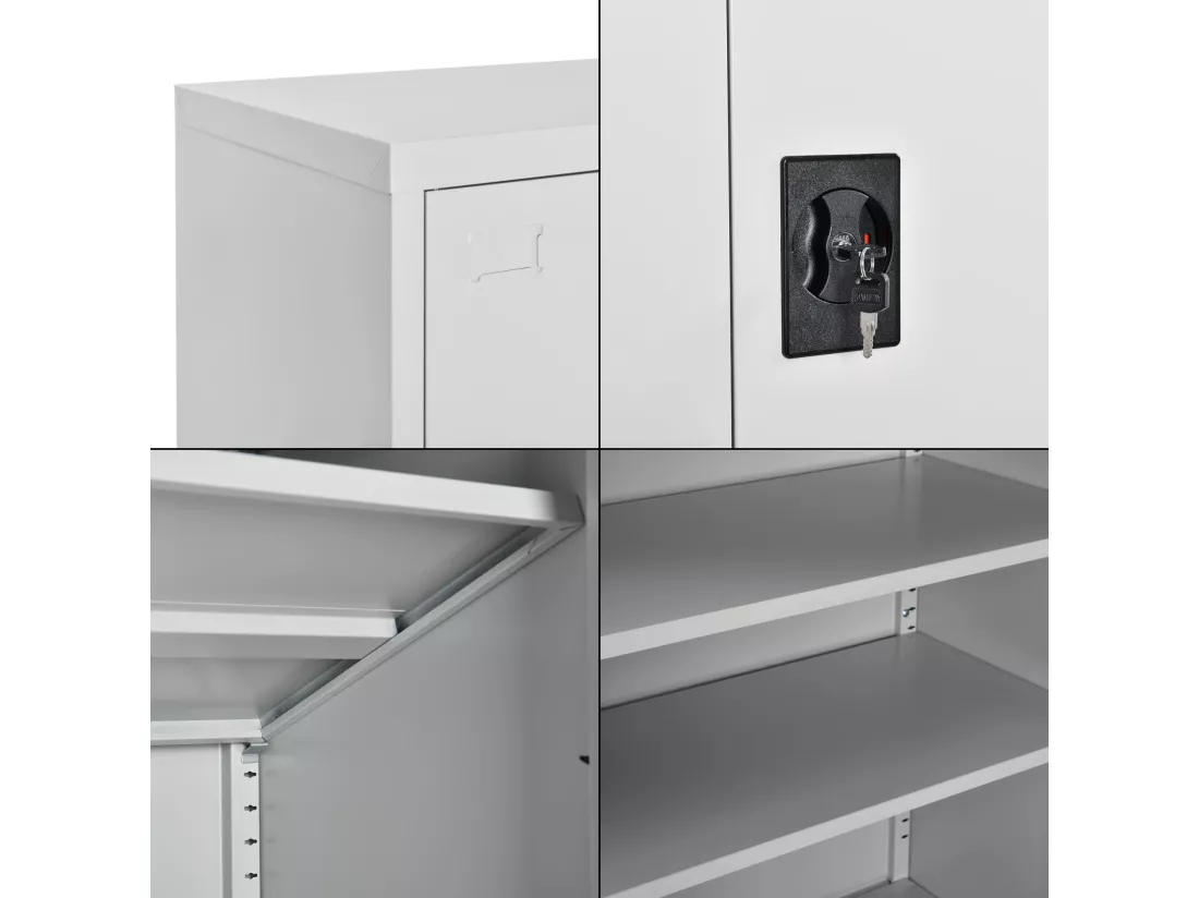 Armoire de bureau casier grise 90 x 40 x 90 cm 03_0006321