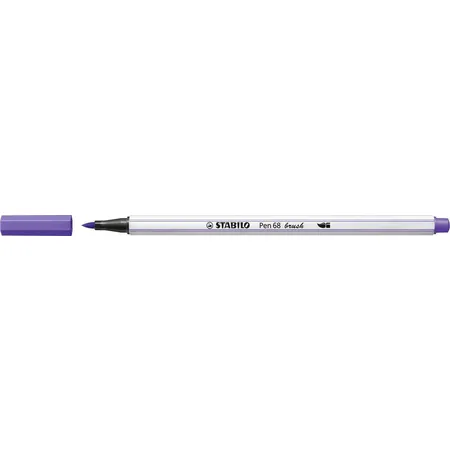 Premium-Filzstift mit Pinselspitze für variable Strichstärken - STABILO Pen 68 brush - Einzelstift - violett