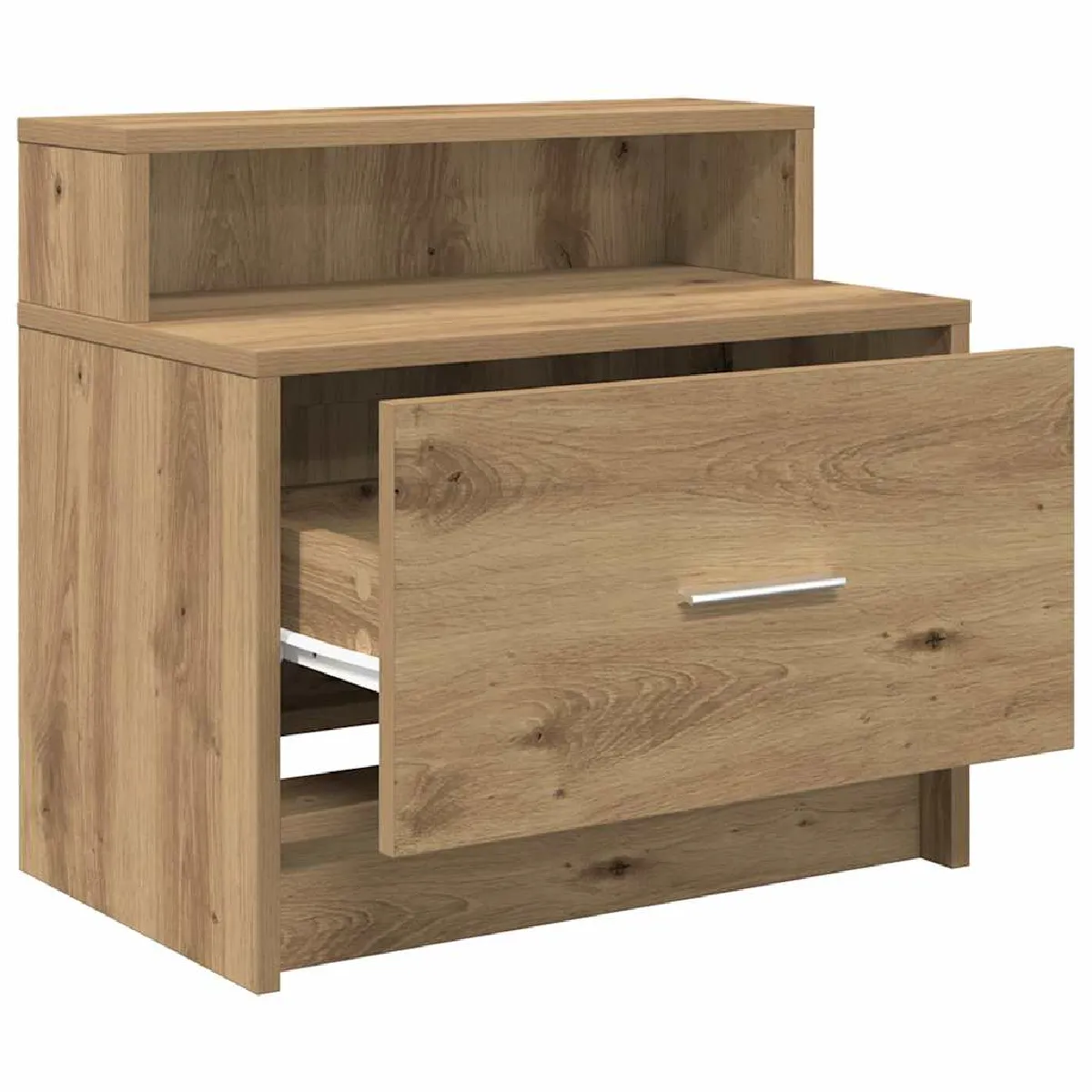 vidaXL Table de Chevet - Chêne Artisanal