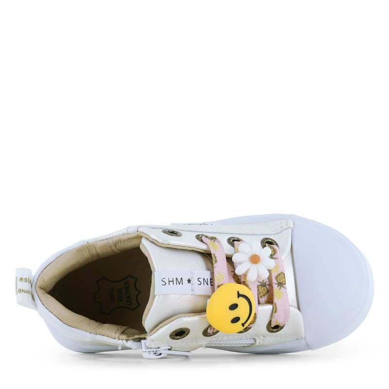 Shoesme parelmoer sneaker Microfiber leer | Meisjes schoenen