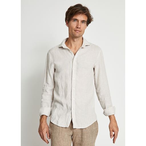 Bruun & Stengade Sydney Skjorte, Sand/White, L