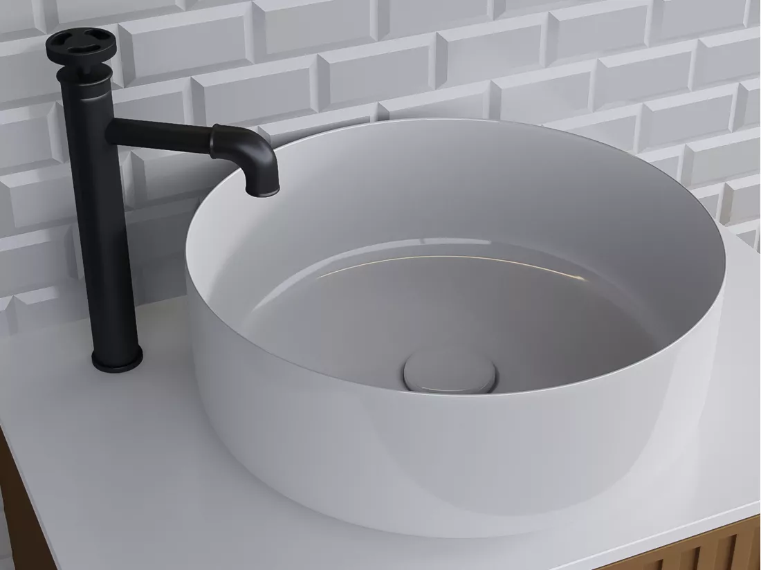 Robinet mitigeur mécanique surélevé - H30,3 cm - Noir mat - KODVA