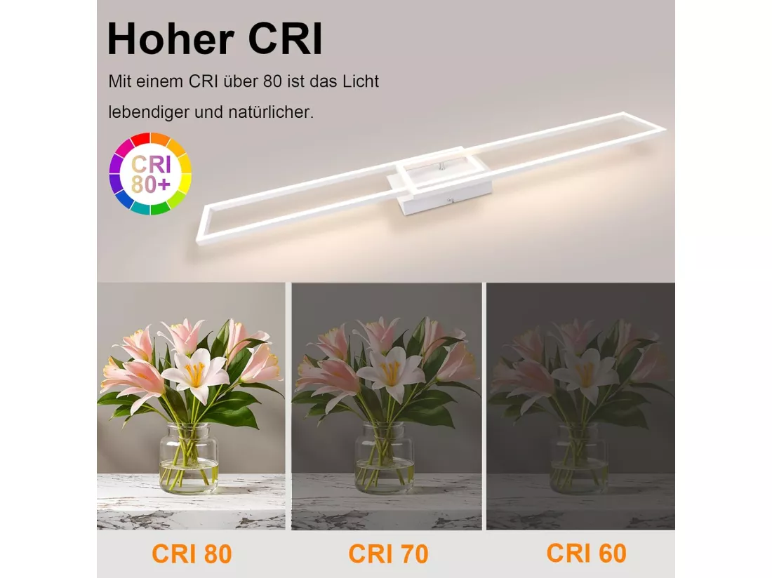 NETTLIFE Plafonnier LED Blanc Cadre Moderne 32W 3000K