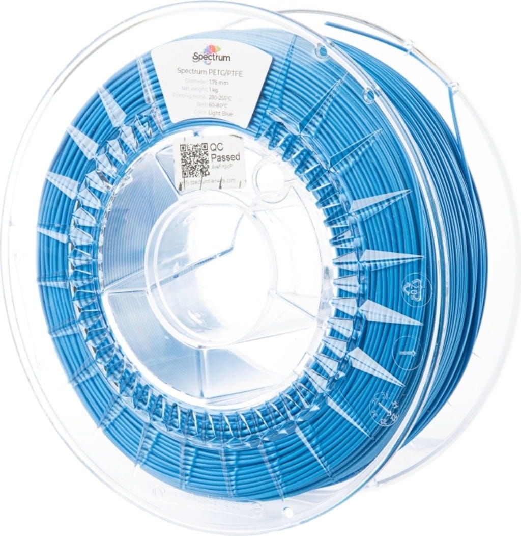 Spectrum  PET-G/PTFE Light Blue, 1,75 mm / 1000 g    Filament mit tribologischen Eigenschaften