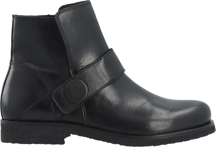 Cashott CASFREJA Low Biker Boot Pull Up Leather Black