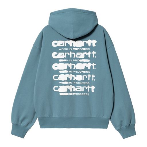 Carhartt WIP W' Hooded Ink Bleed Hættetrøje, Vancouver Blue/White, M