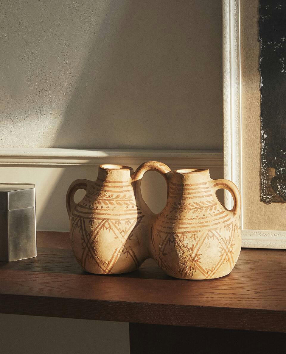 VASO DUPLO DE CERÂMICA