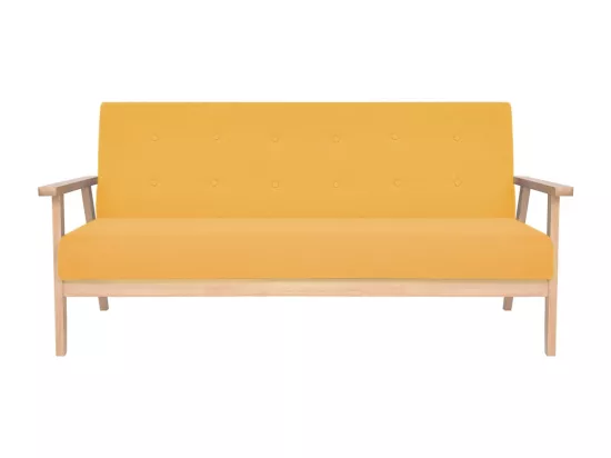 NETTLIFE Ensemble de canapé 2 pcs Tissu jaune