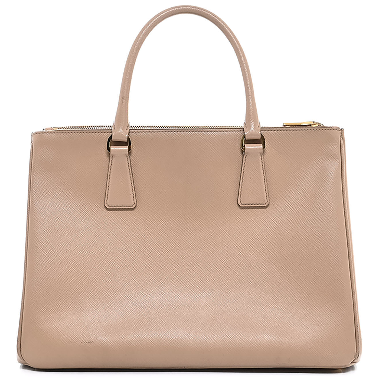 Prada Sac à main Galleria en Cuir beige - Bon état - L.34 cm