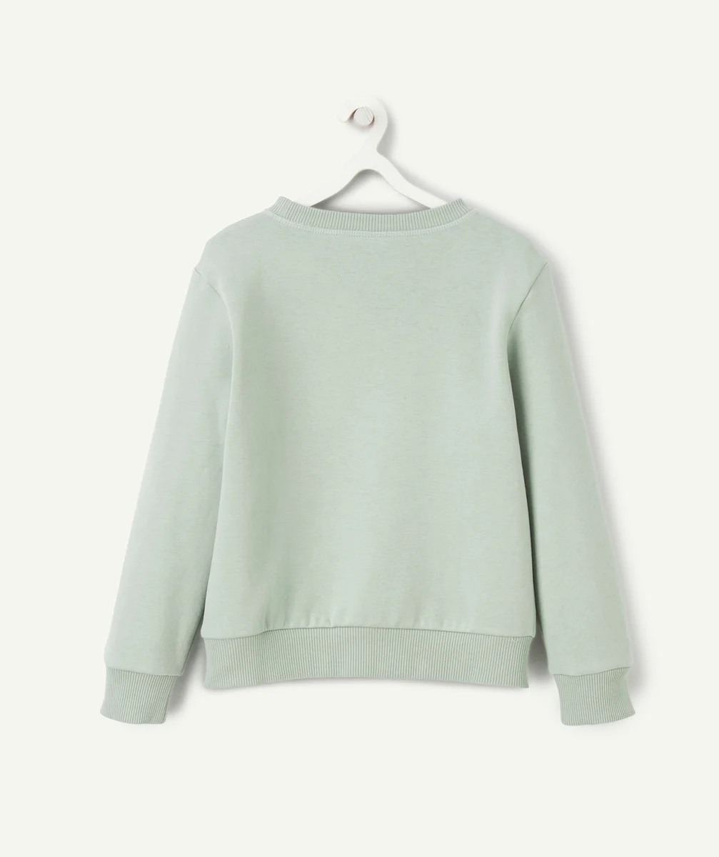 SWEAT GARÇON EN FIBRES RECYCLÉES VERT AVEC MESSAGE MONSIEUR COOL