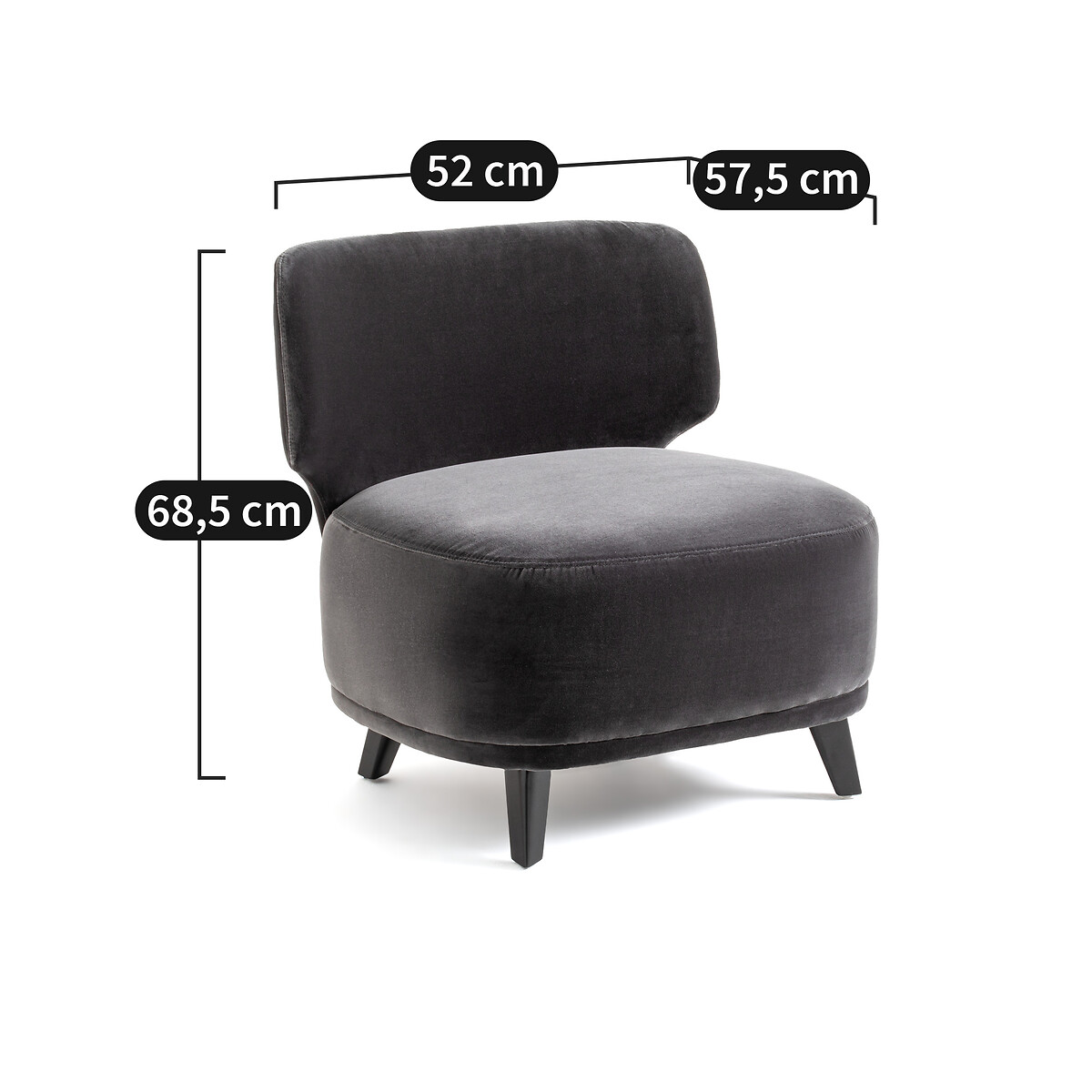 AM.PM<br>Fauteuil XL veludo Odalie, design E. Gallina