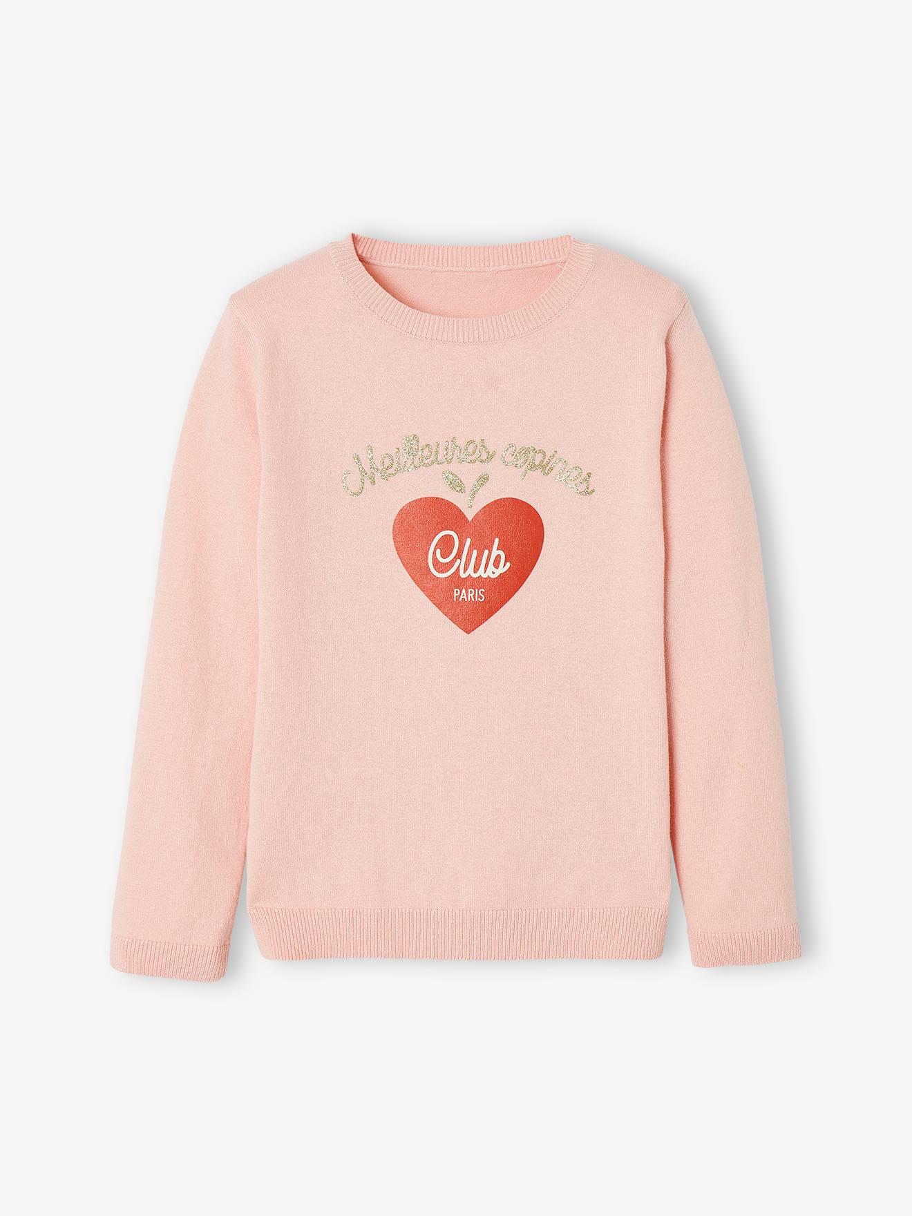 Suéter rosa com estampa iridescente para meninas