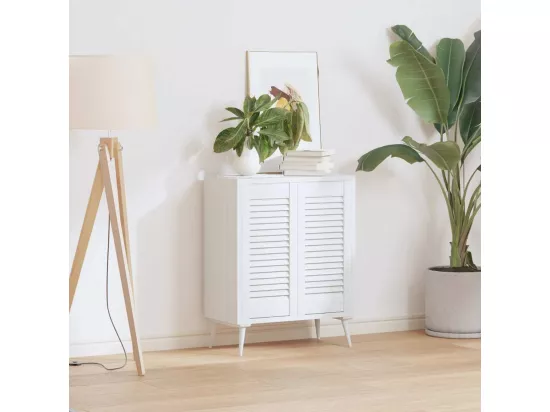 Porte d'armoire à persiennes blanc 61,5x29,5 cm