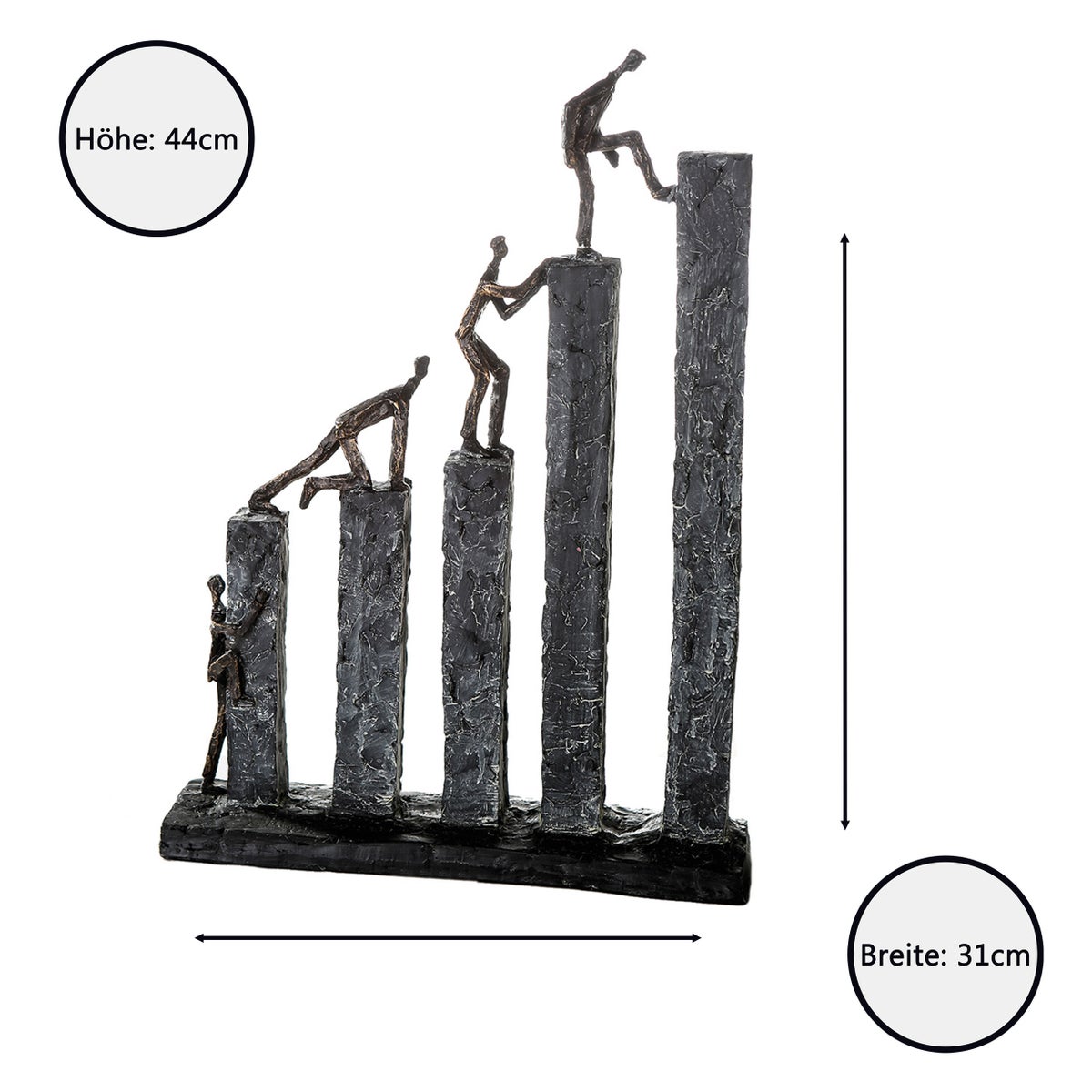 Sculptuur GILDE Decoratie Hoogte 43cm Breedte 31cm bronskleurig, grijs kunsthars