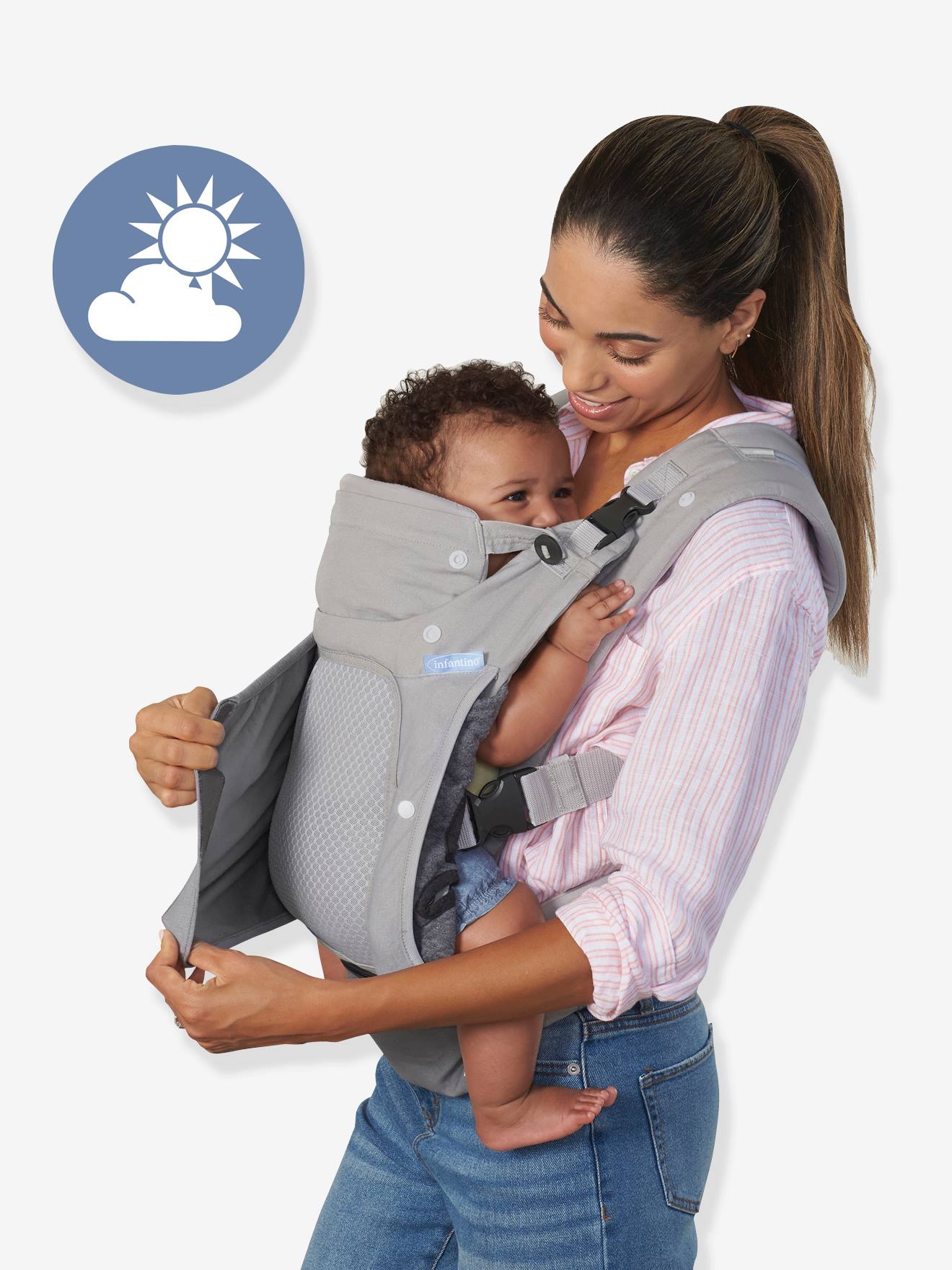 Canguru para bebê INFANTINO In Season, 5 opções, cinza claro liso