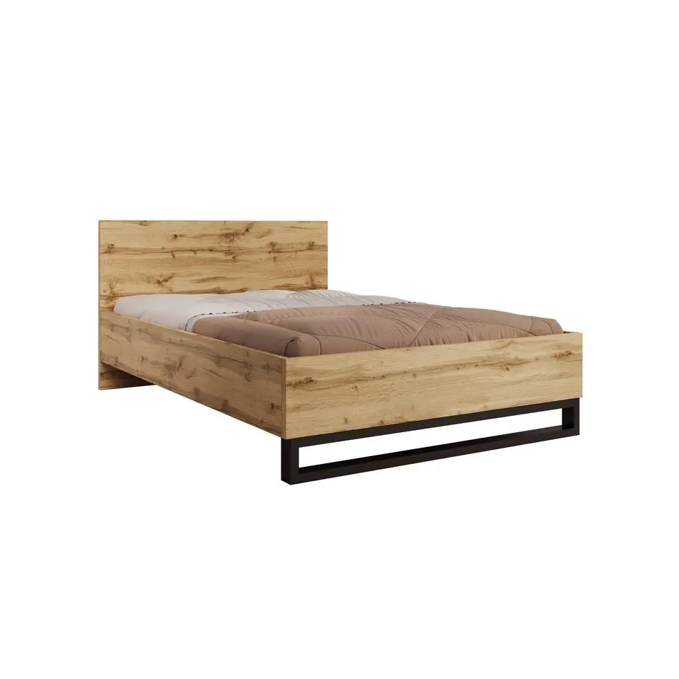 Meubella - Tweepersoonsbed Harlow - Eiken - 140x200 cm