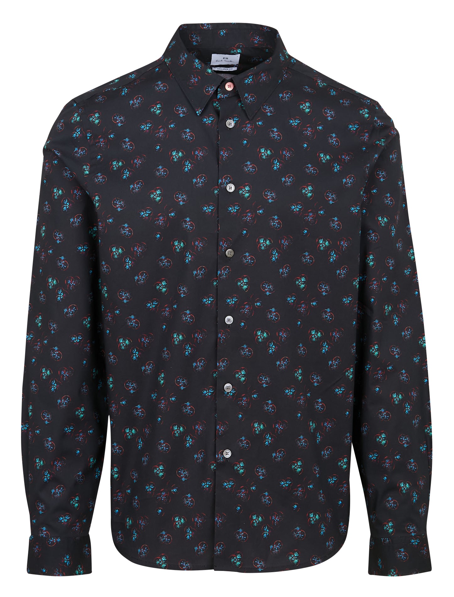 Chemise col classique en coton bio mélangé | Noir