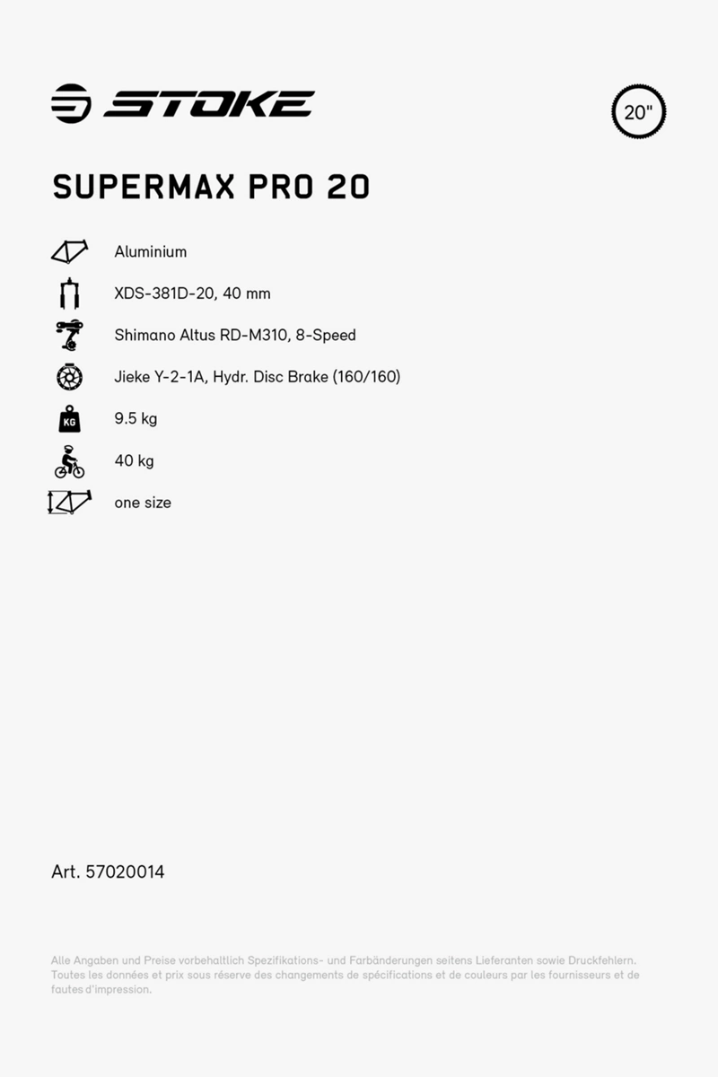 Stoke Supermax PRO 20 Kinder Mountainbike 2024
