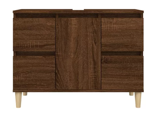 Meuble d'évier chêne marron 80x33x60 cm bois d'ingénierie