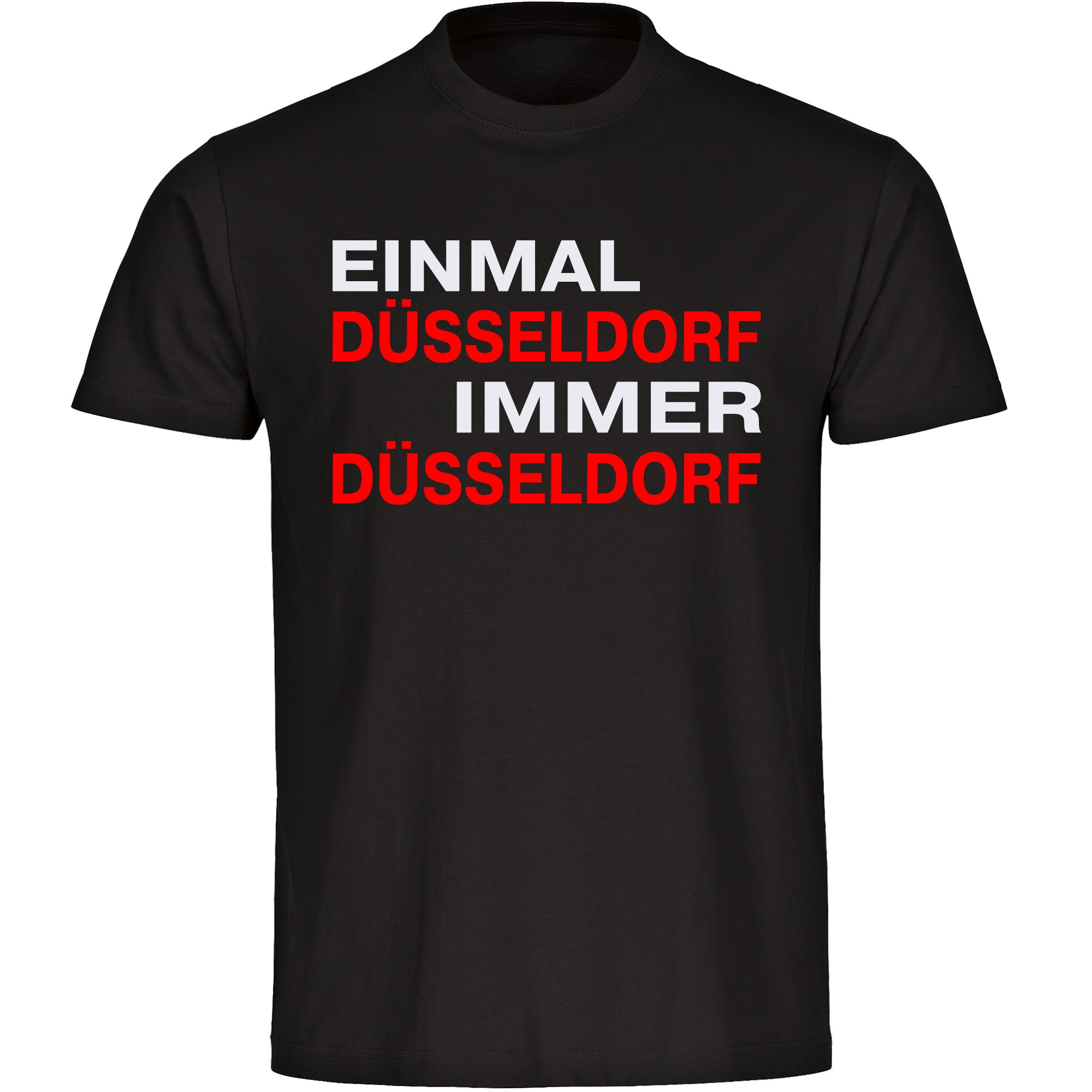 multifanshop® Herren T-Shirt - Düsseldorf - Einmal Immer - Druck rot