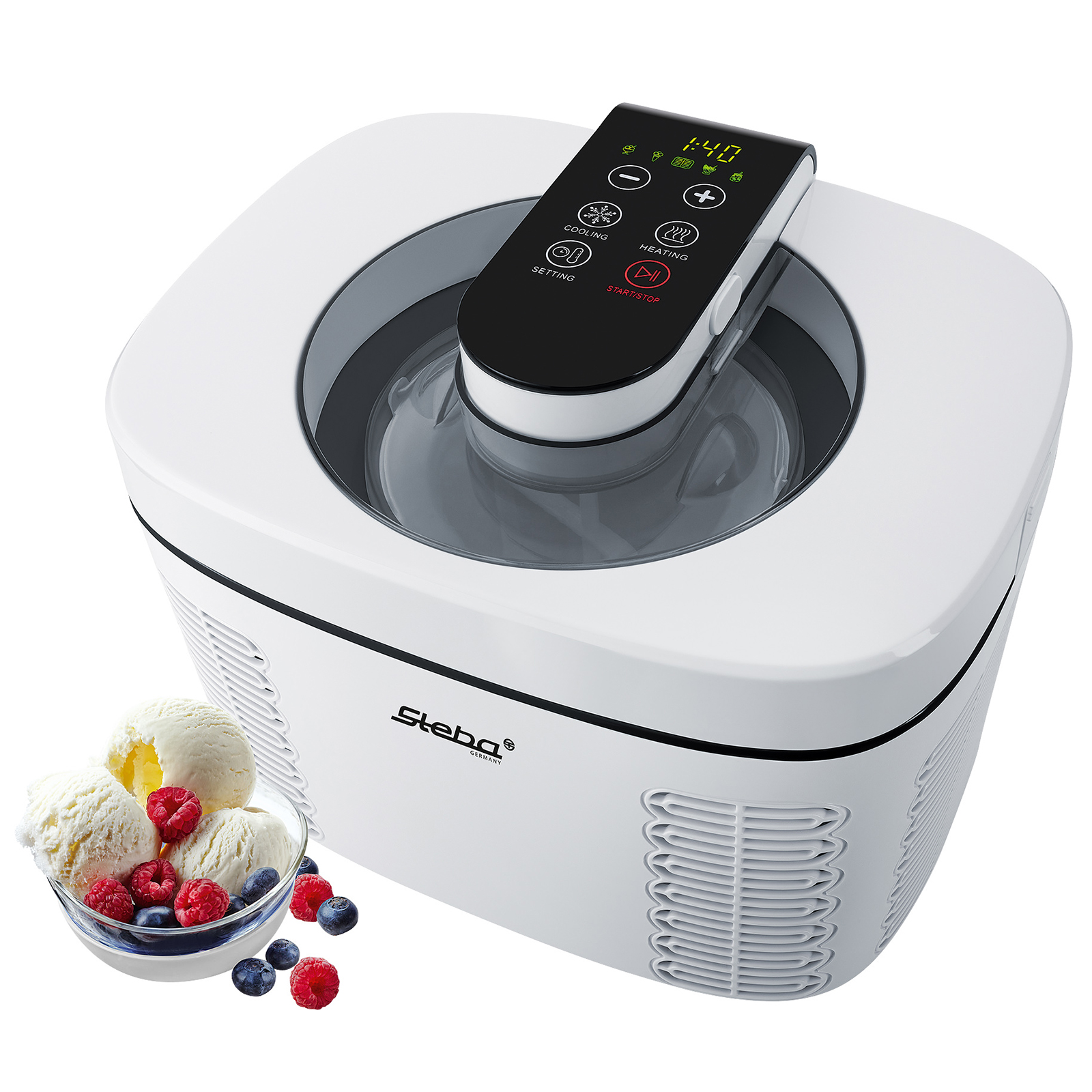 STEBA Eismaschine - weiß-schwarz - vollautomatisch