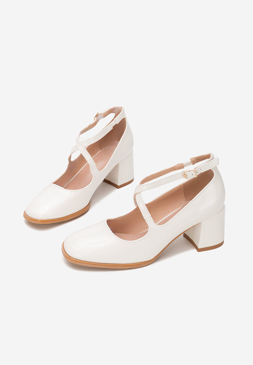 Chaussures à talon épais blancs Enoida