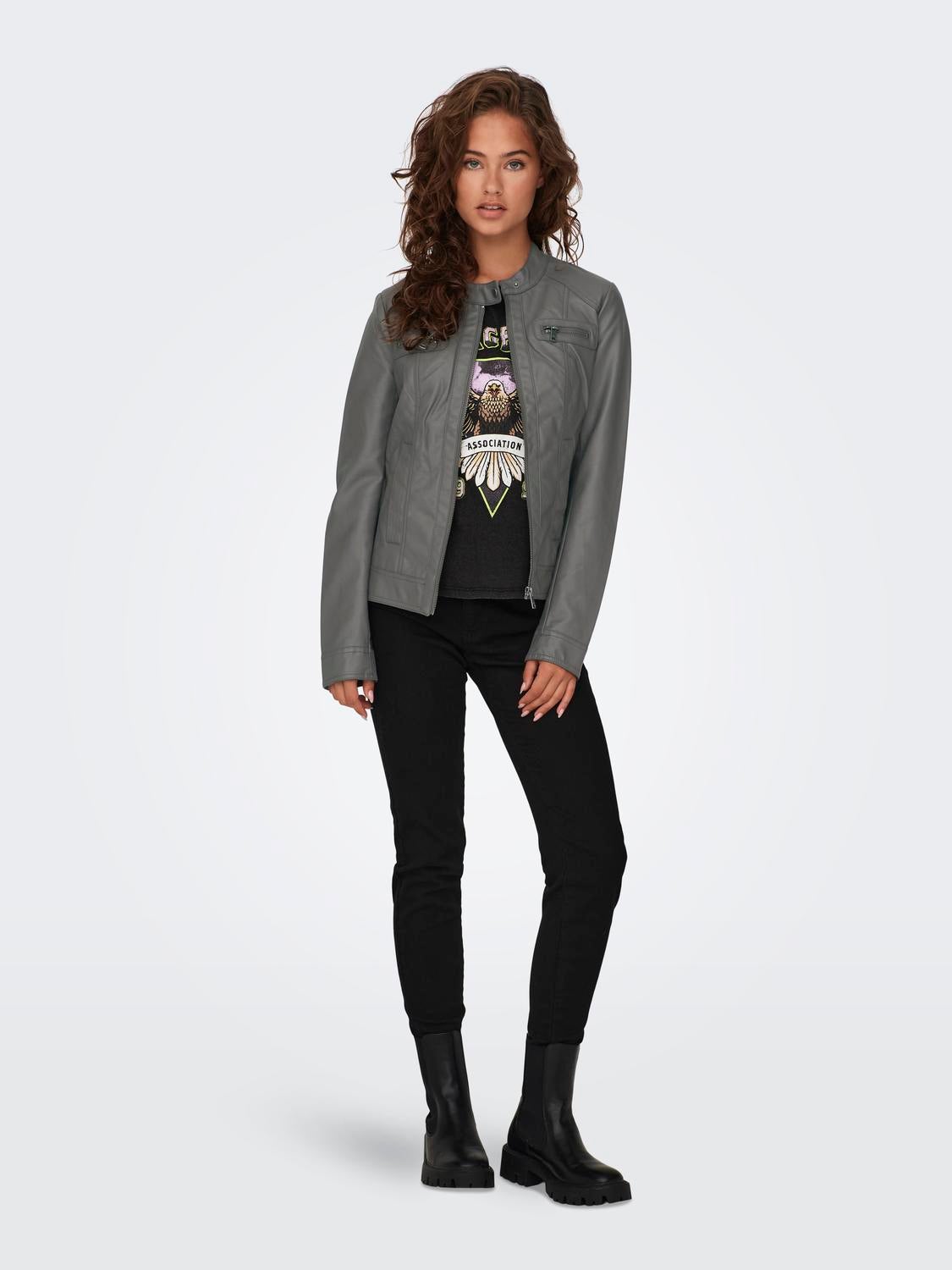 ONLBANDIT Kunstlederjacke Plum Kitten