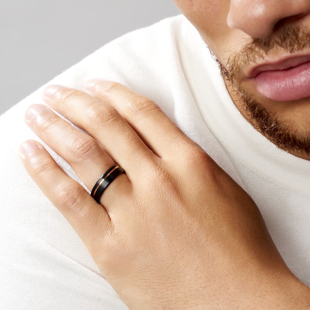 Bague Acier Noir Jacopo