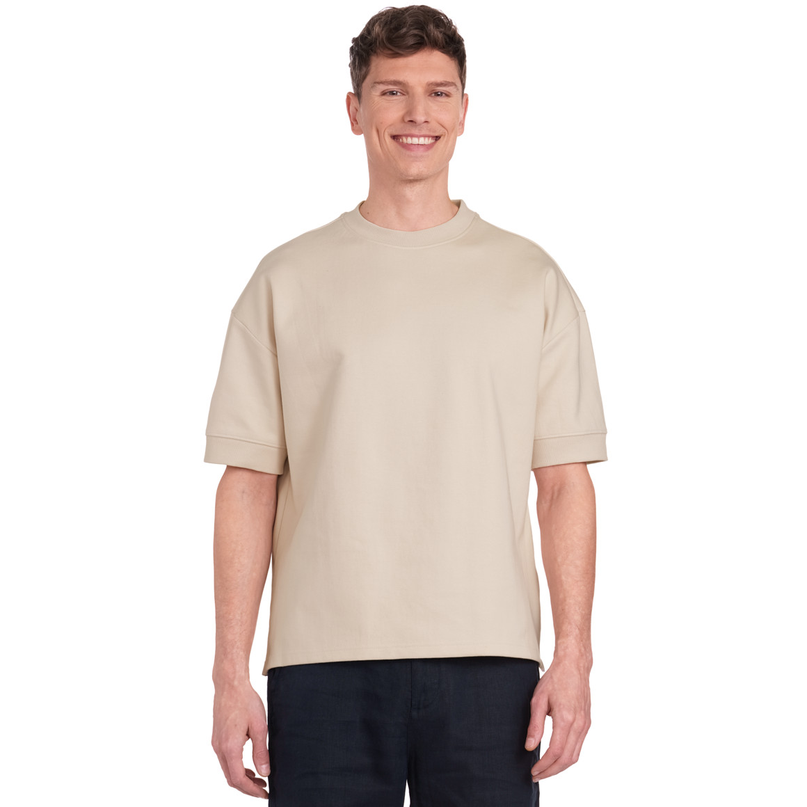 Jonas Nielsen Herren T-Shirt aus Sweat beige