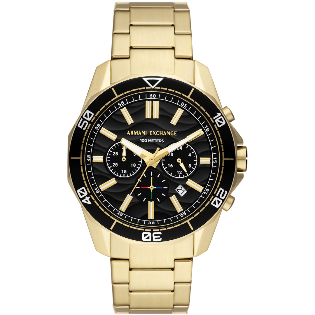 Armani Exchange Spencer Chronograph Goldig / Schwarz 44mm