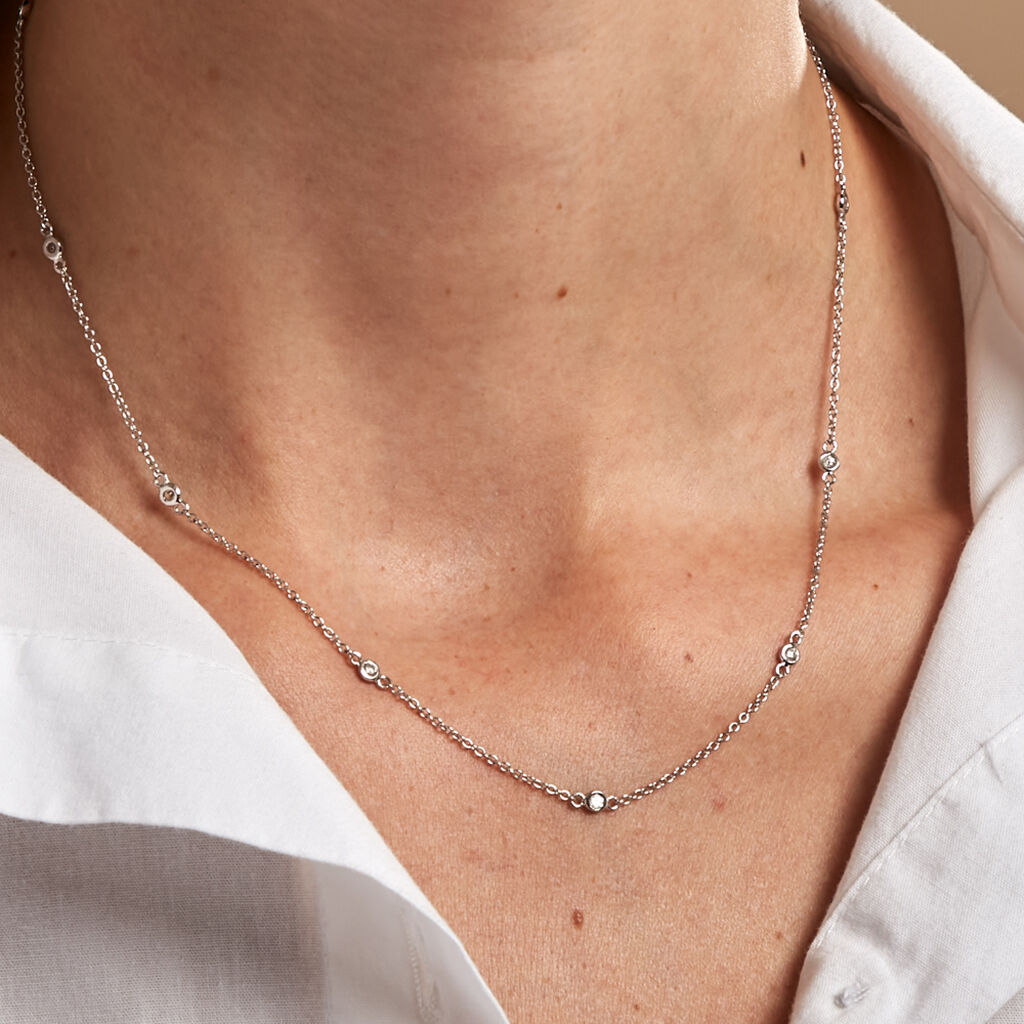 Collier Vashti Argent Blanc Oxyde De Zirconium