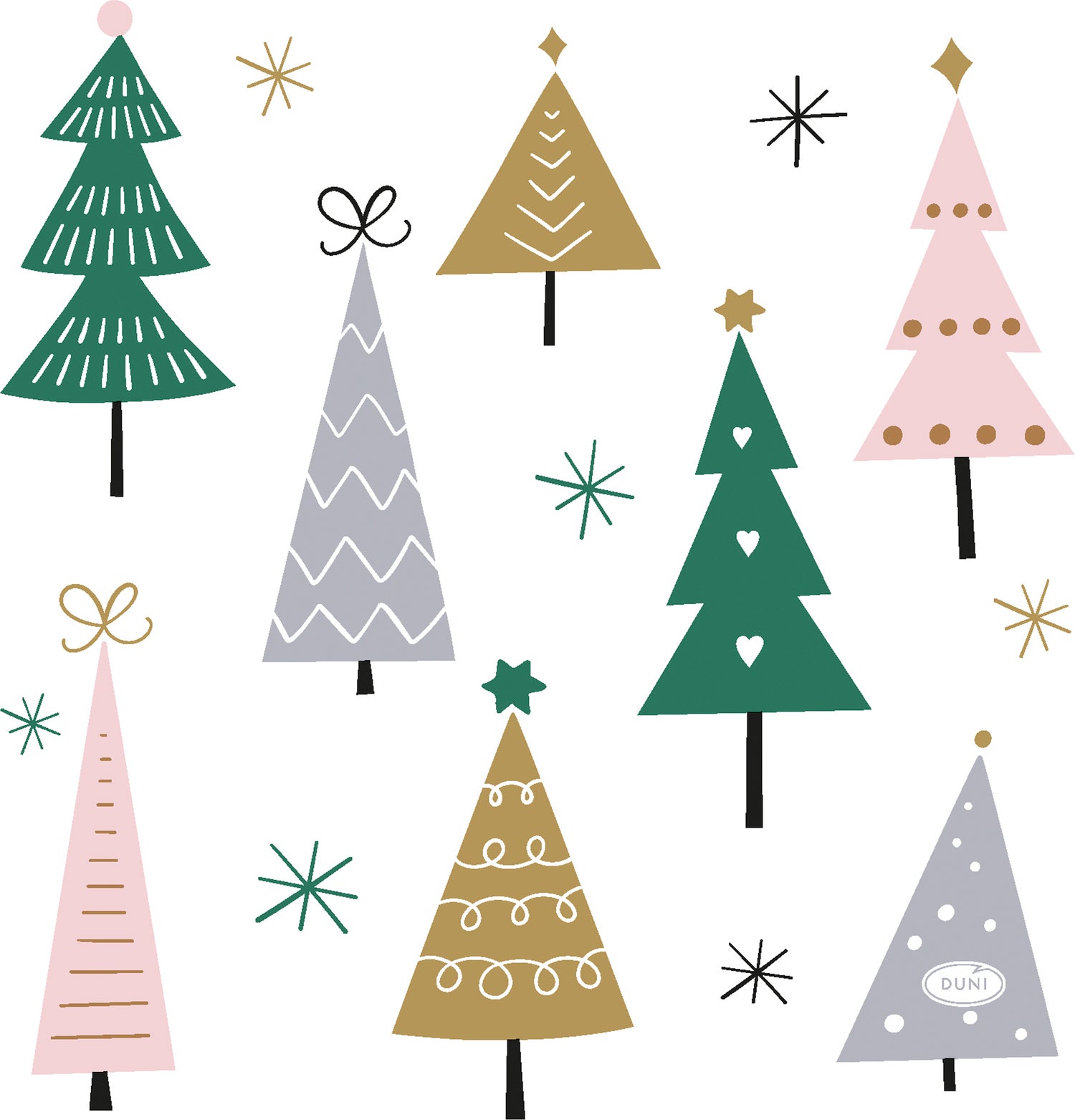 Duni servet Noel Trees wit 33 x 33 cm 20 stuks
