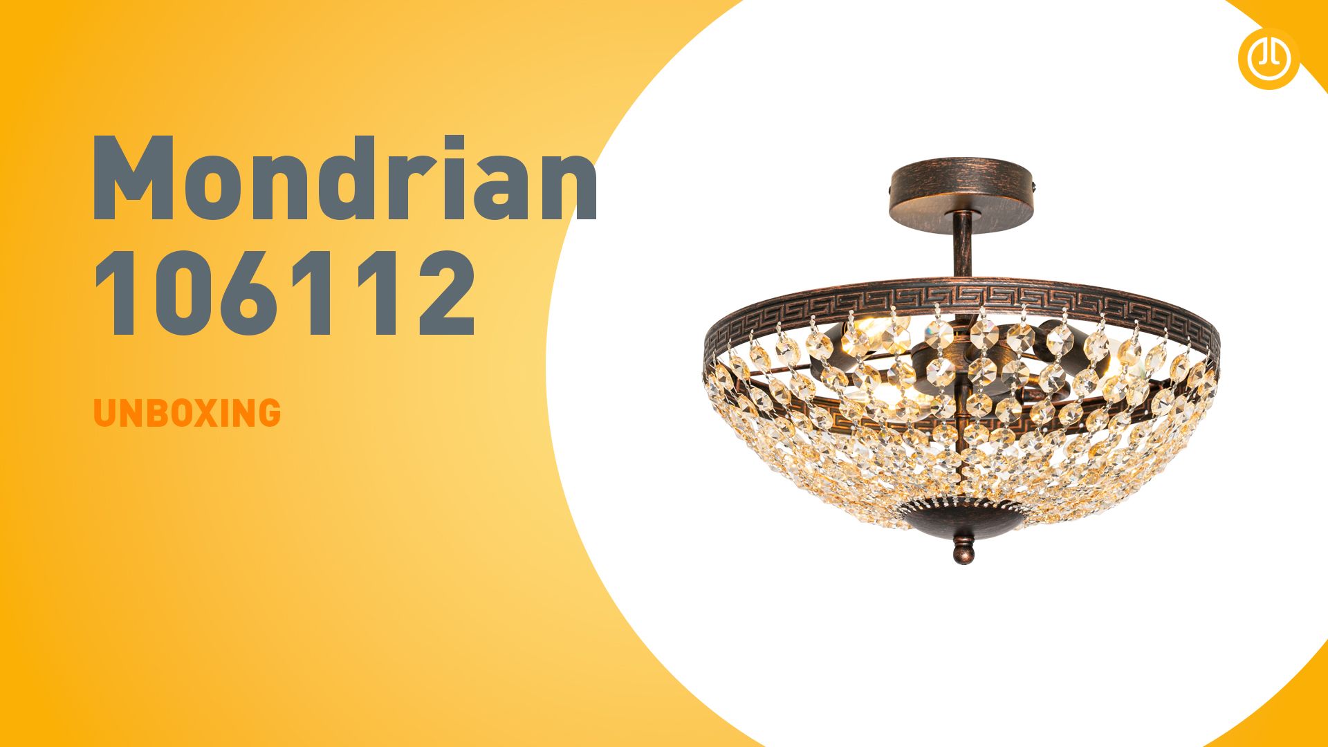 Klassieke plafondlamp brons en kristal 3-lichts - Mondrian